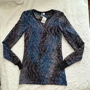 BKE Black and Purple Patterned Blouse